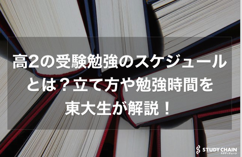 高2の受験勉強のスケジュールとは？立て方や勉強時間を東大生が解説！