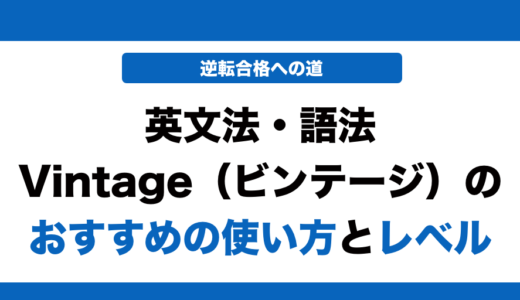 【参考書解説】英文法語法Vintage（ビンテージ）の使い方とレベル！いつからやるべきかも解説！