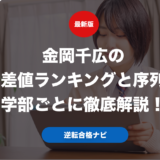 金岡千広の偏差値ランキングと序列を学部ごとに徹底解説！