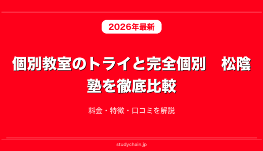 個別教室のトライと完全個別　松陰塾を徹底比較！料金・特徴・口コミを解説